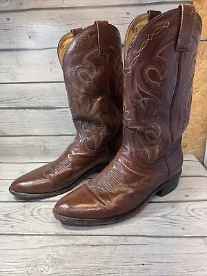 Dan Post Men'S Milwaukee Antique Brown Leather Western Boots Sz 9.5 EW • $35