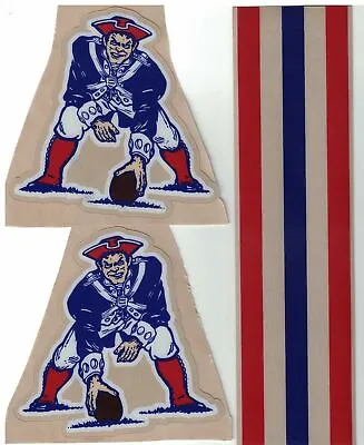 New England Patriots THROWBACK FULL SIZE FOOTBALL HELMET DECALS W/STRIPE • $27.95