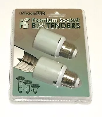 Premium Socket Extenders For LED Bulbs Miracle LED 605150 U.L. White 2-pack • $19.99