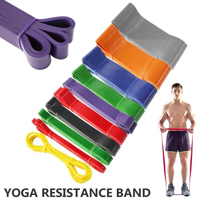 $34.99 • Buy Resistance Bands Loop Set Strength Fitness Leg Exercise Yoga Workout Pull Up US