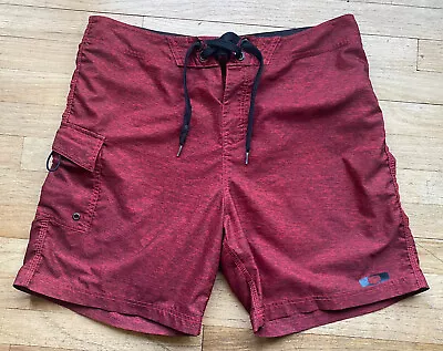 Oakley Mens Board Shorts Swim Trunks Heathered Red Size 36 • $14.75