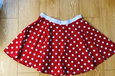 New Ladies Girls Minnie Mouse Red & White Polka Dot Skirt Upcycle Bnwot 34” W • £12.99