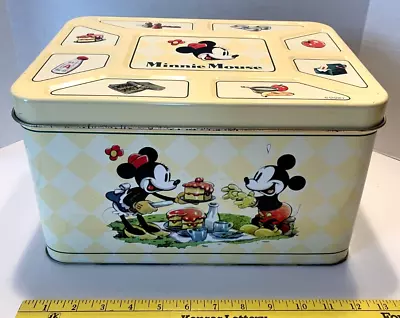 Vintage Disney Minnie / Mickey Mouse Picnic Tin - 1980s • $8.95