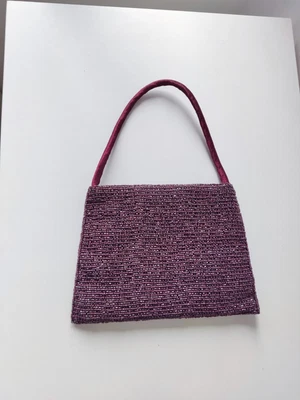 £11.99 • Buy Accessorize Burgundy Plum Beaded Evening Going Out Party Retro Hand Bag Clutch