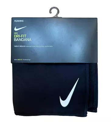 £24.73 • Buy NIKE Dri-FIT Bandana Running Swoosh Logo Sweat-Wicking Unisex Black N1003498 NWT