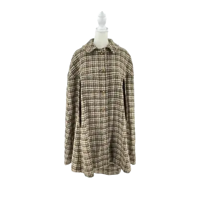 Vintage Pendleton Cape Skirt Set Brown 1960's Plaid Wool Tweed Mad Men Size 18 • $164.34