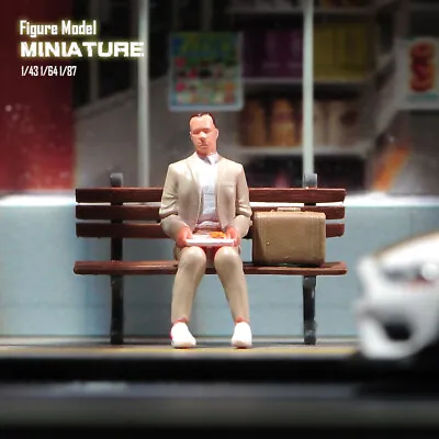 1/24 1/43 1/64 1/87 Miniature Garden Sitting Bench Man Scene Figure F Vehicle • $13.01