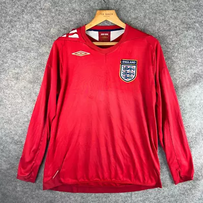 Umbro England Football Shirt Mens Large Red Away Long Sleeve 2006/8 • £17.81
