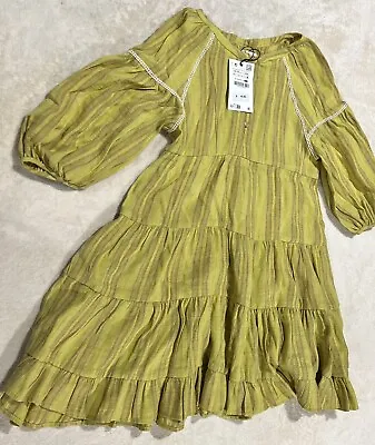 $33 • Buy Zara Girls Yellow Plaid Dress Size 13-14