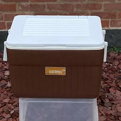 Thermos Vintage Brown White Cooler Ice Chest Camping 35 QT 33 Ltr #7719 • $59.99