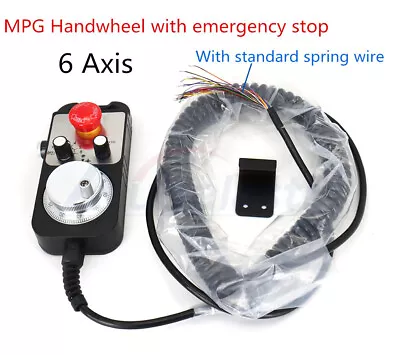 Universal 100PPR CNC 6 Axis MPG Pendant Handwheel Emergency Stop For CNC Router • $40.30