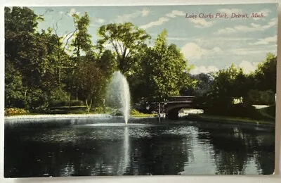 Vintage Postcard Detroit Michigan Lake Clarks Park Divided Back Unused • $5.50