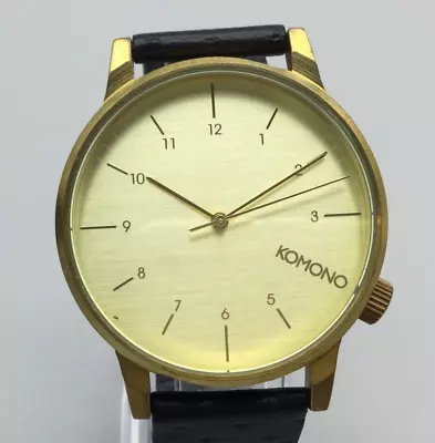 Komono The Winston Watch Men 42mm Black Leather Band New Battery • $29.74