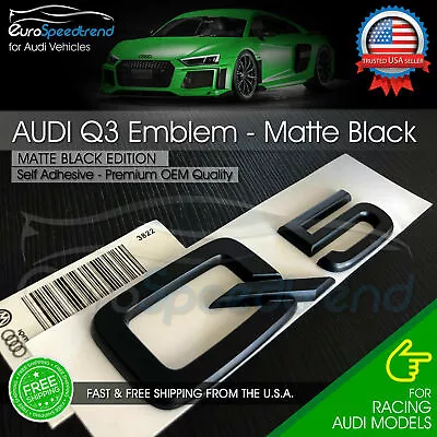 Audi Q5 Matte Black Emblem Rear Trunk Lid 3D Badge OEM S Line Logo Nameplate SQ5 • $19.99