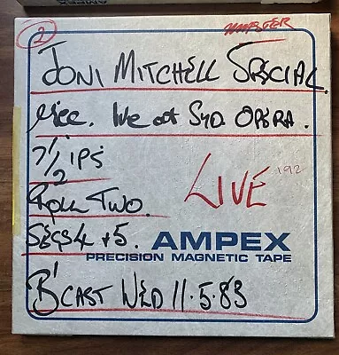 Joni Mitchell ‘Live At The Sydney Opera House’ MASTER TAPE PRE BROADCAST REELS • $643.60