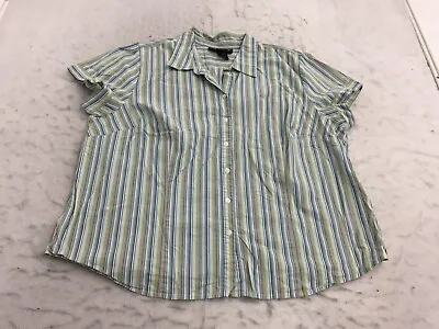 Venezia Button Shirt Plus Size 22/24 Multicolor Striped Short Sleeve Collared • $3.40