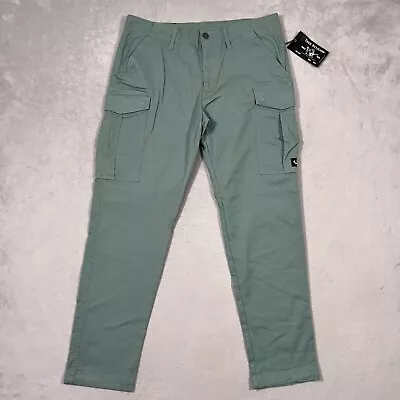 True Religion Pants Mens 33 Waist Desert Pine Green Cargo Pockets Tapered NEW • $64.95