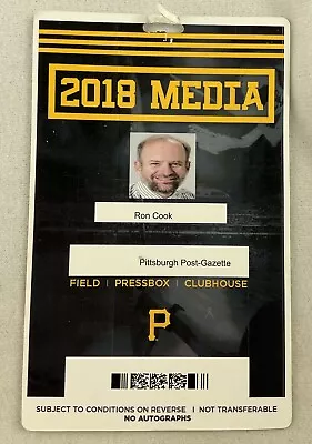 MLB 2018 Pittsburgh Post-Gazette Pirates Media Baseball Credential • $5.95