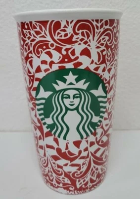 $20.70 • Buy Starbucks Christmas Ceramic Travel Cup 12 Oz. Candy Cane 2016 Holiday Christmas