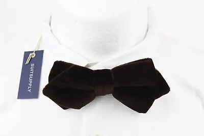 SUITSUPPLY Velvet Brown Bow Tie Men's ON SIZE Adjustable Formal • $40.42