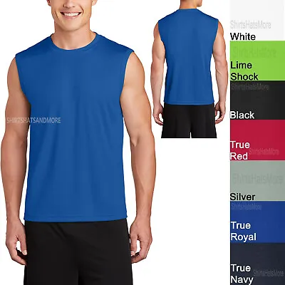 Mens Sleeveless Muscle T-Shirt Shooter Tank Dri Fit Moisture Wick XS-XL 2X 3X 4X • $12.50