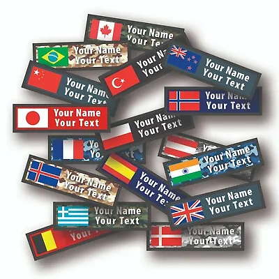 Personalised Printed Flag Patch Name Flag Patch Custom Name Patch • £7.50