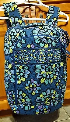 Vera Bradley Campus Laptop Backpack Large Computer Bag Indigo Pop Blue Floral Y • $29.26