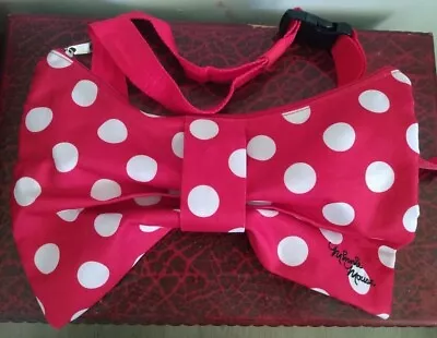 Disney Minnie Mouse Red Polka Dot Bow Fanny Waist Pack Authentic Travel • £9.63