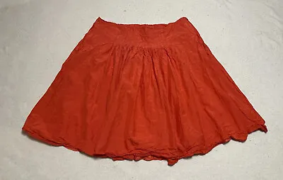 Lauren Ralph Lauren Lined Skirt Women's 14 Orange Silk Side Zip A Line • $30.95