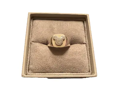 DISNEY Sterling Silver Pave CZ Mickey Mouse On Men's Signet Ring Size 10.5 • $399.99