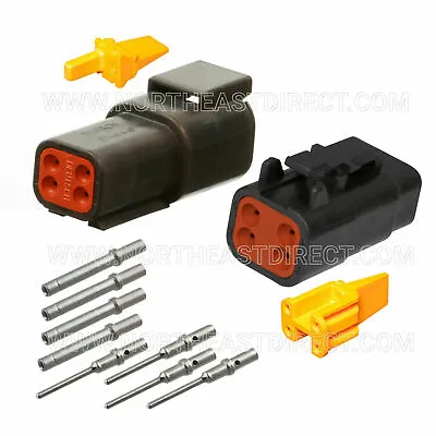 4 Pin Black Deutsch Dtm Dtm04-4p Dtm06-4p Waterproof Connector - Solid Contacts • $8.99