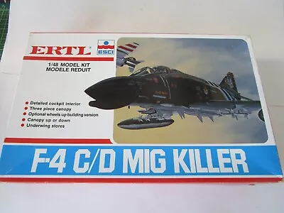 Vintage ERTL ESCI F-4C/D  Phantom Mig Killer Model Airplane Kit 1/48 Scale NIB • $29.95