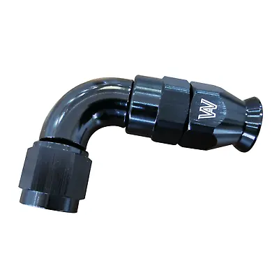 AN -6 AN6 90 Degree ULTRAFLOW Black PTFE Hose Fitting In Stealth • £9.59