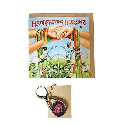 Eco Handfasting Blessings Card & Keyring Gift Set Chalice Well Valentines Gift • £4.50