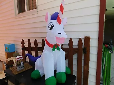 CHRISTMAS 3.5 FT Airblown Inflatable Magic Unicorn Holiday Decor • $9.99