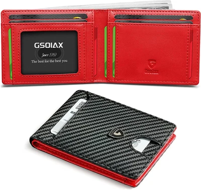 $23.99 • Buy RFID Blocking Slim Men's Bifold Wallet With Money Clip In Genuine Leather