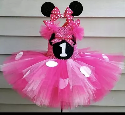 Dress Size 12 Months Minnie Mouse First Birthday Outfit One Year Tutu Cake • $14.99