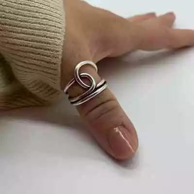 Knot Thumb Ring 925 Sterling Silver Band & Statement Ring Handmade Ring All Size • $10