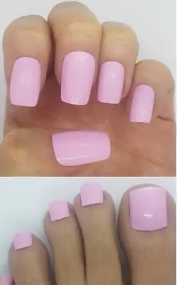 Pink False Nail Set Medium Square Nails. Finger & Toenails. Fake Nails Tips. UK • £3.99