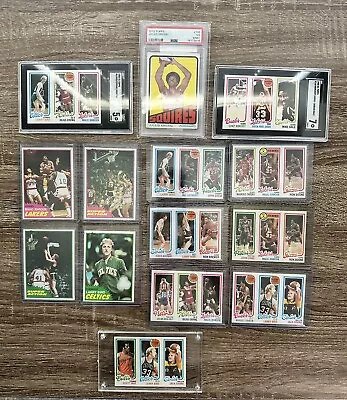 1980-81 Topps Larry Bird Magic Johnson RC-SGC 5 + J. Erving RC PSA 3 + More • $1250