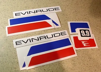Evinrude Vintage Outboard Motor Decal Kit 9.9 HP FREE SHIP + FREE Fish Decal! • $15