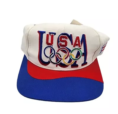 Vintage 90s USA Olympics Snapback Hat Cap Embroidered 1990s Olympicap NOS New • $19.99