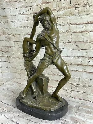 Bronze SculptureHand Made Statue Gay Interest Art Signed Original Men Wrestler • $274.50