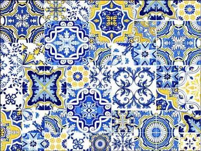 Mediterranean Tile Pattern Edible Printed Cake Topper Rectangle Icing Or Wafer • £5.91