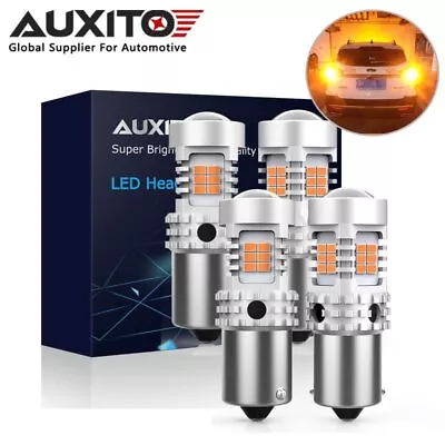 4x AUXITO BAU15S PY21W 7507 Amber LED Turn Signal Indicator Light Bulb CANBUS • $31.99