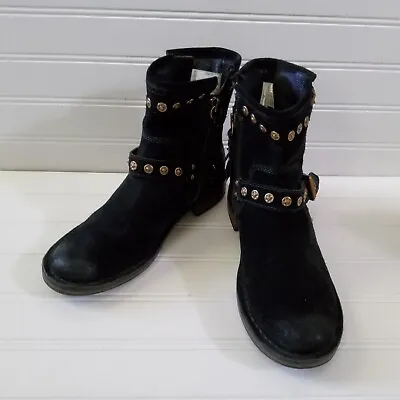 UGG Ankle Boots Black Suede Moto Fabrizia Studs 1003235 Women's US 8  • $79.99