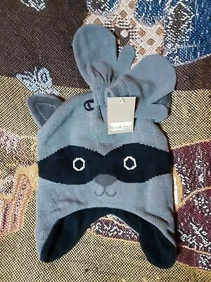 Black Canyon Outfitters Child's Knit Hat Mittens Children's Raccoon Hat New Tag • $12