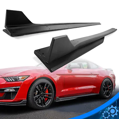 For 15-22 Ford Mustang GT500 Style Side Skirts 4PC - Matte Black W/ Winglet • $73.50