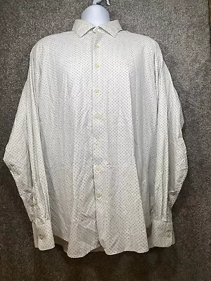 Peter Millar Mens XXL Summer Comfort White Polka Dot Button Up Shirt • $24.99