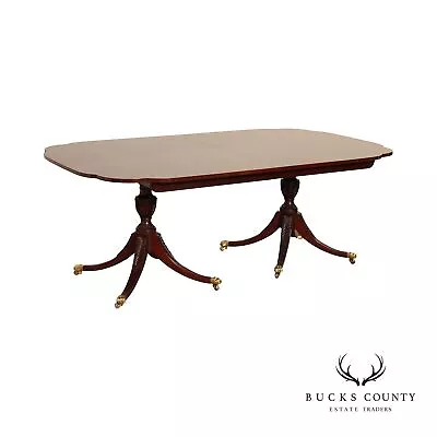 Kindel Mahogany Double Pedestal Extendable Dining Table • $2995